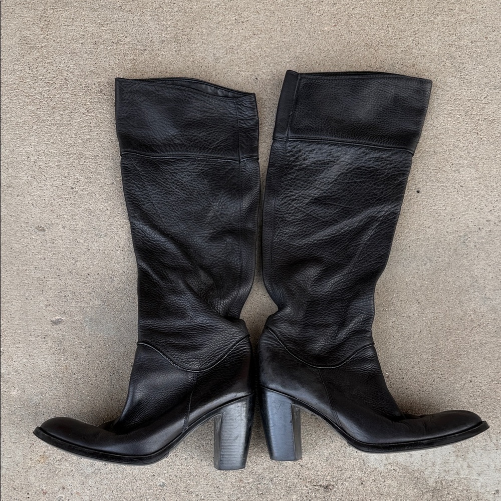 Classic Black Leather Women's Boots